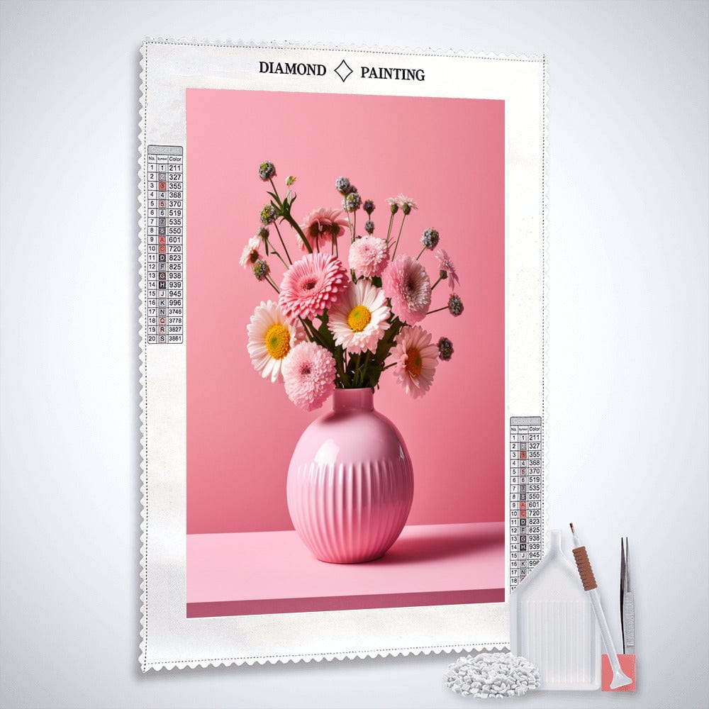 Diamond Painting - Blumenvase in Rosa