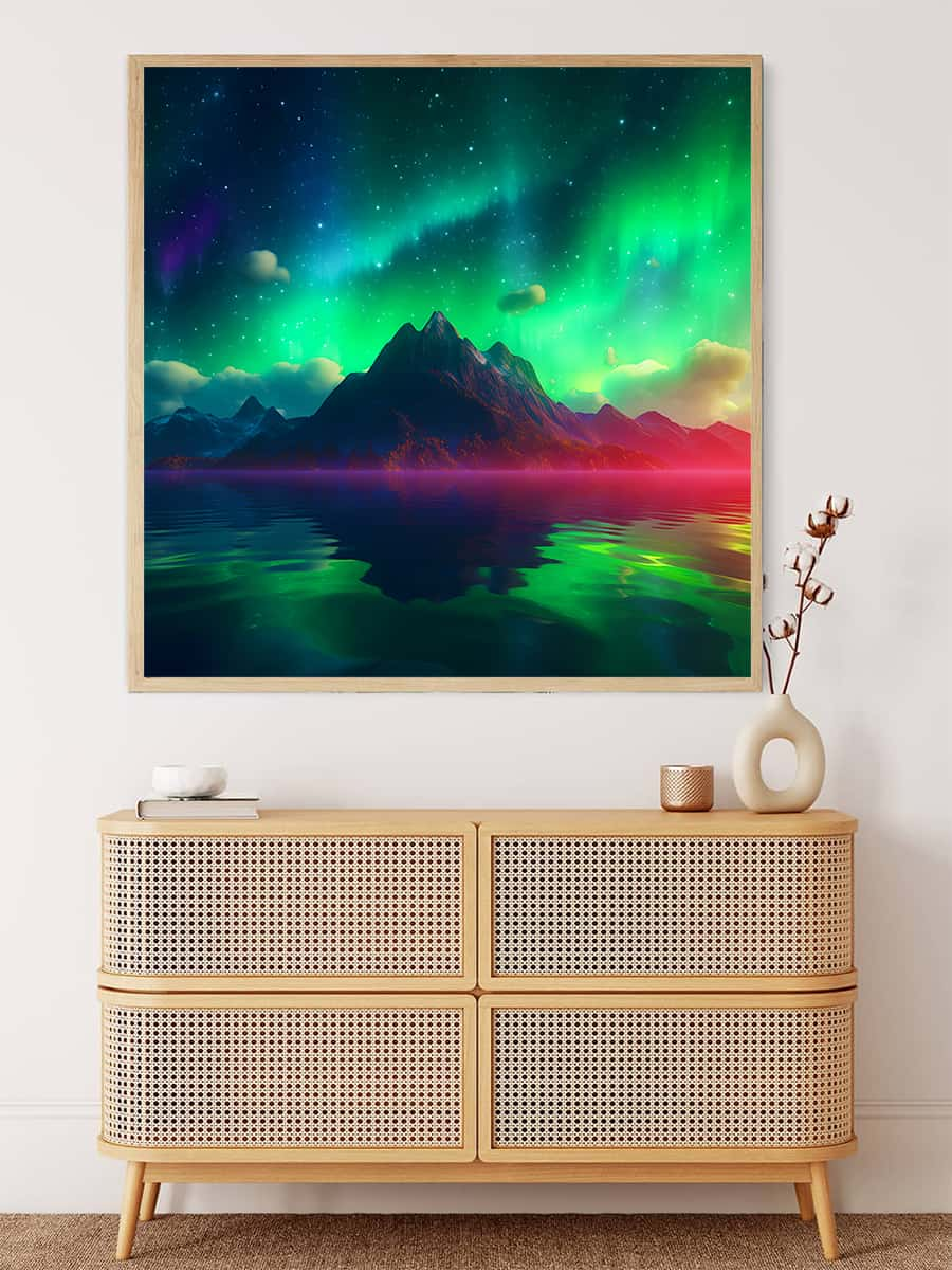 AB Diamond Painting - Nordlichter Grün - gedruckt in Ultra-HD - AB Diamond, Aurora Borialis, Neu eingetroffen, Nordlichter, Quadratisch