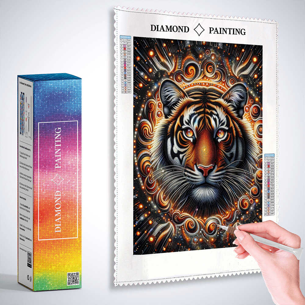 Diamond Painting - Tiger schaut auf