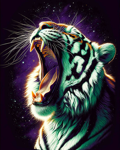 Diamond Painting - Gähnender Tiger