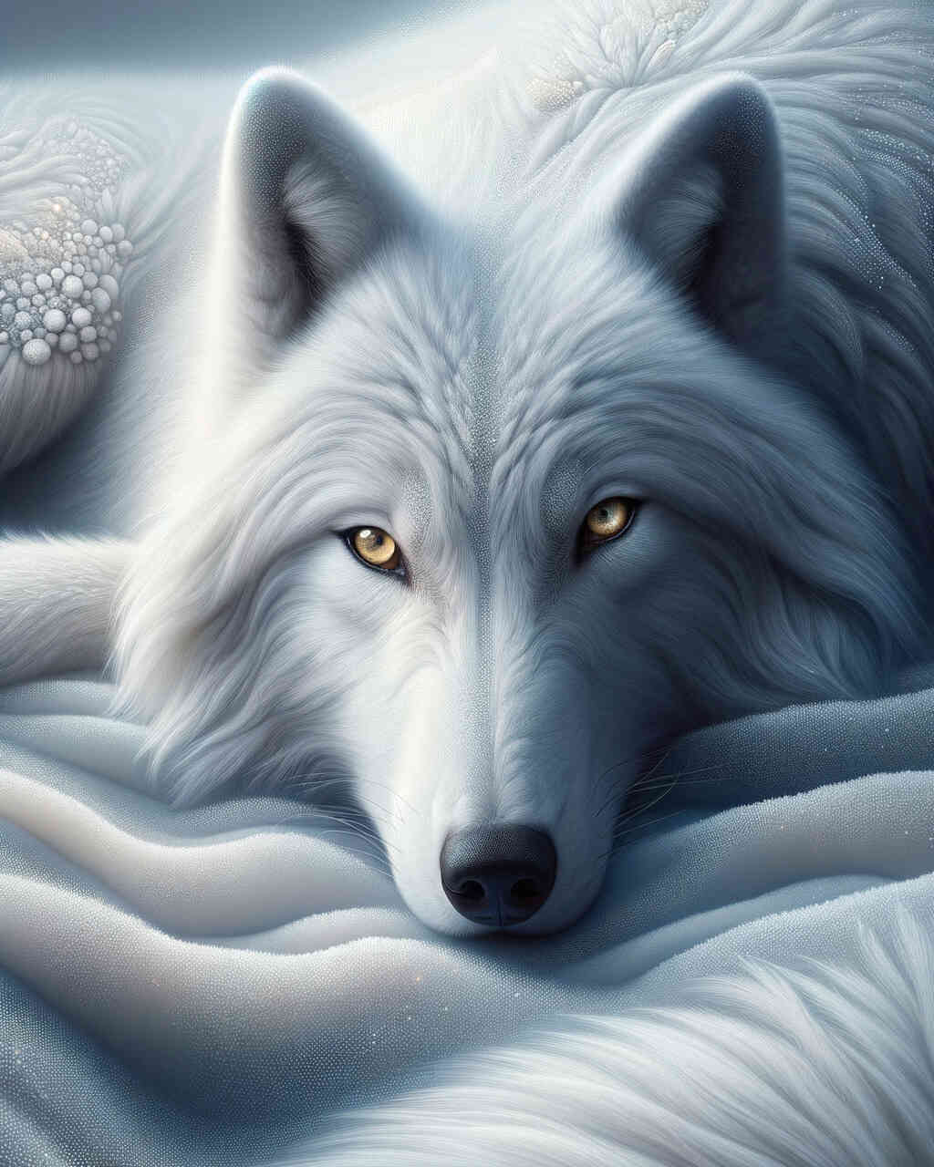 Diamond Painting - Weißer Wolf Portrait
