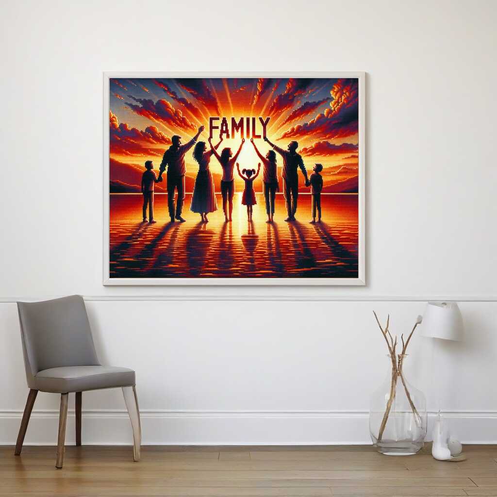 Diamond Painting - Family, Sonnenuntergang