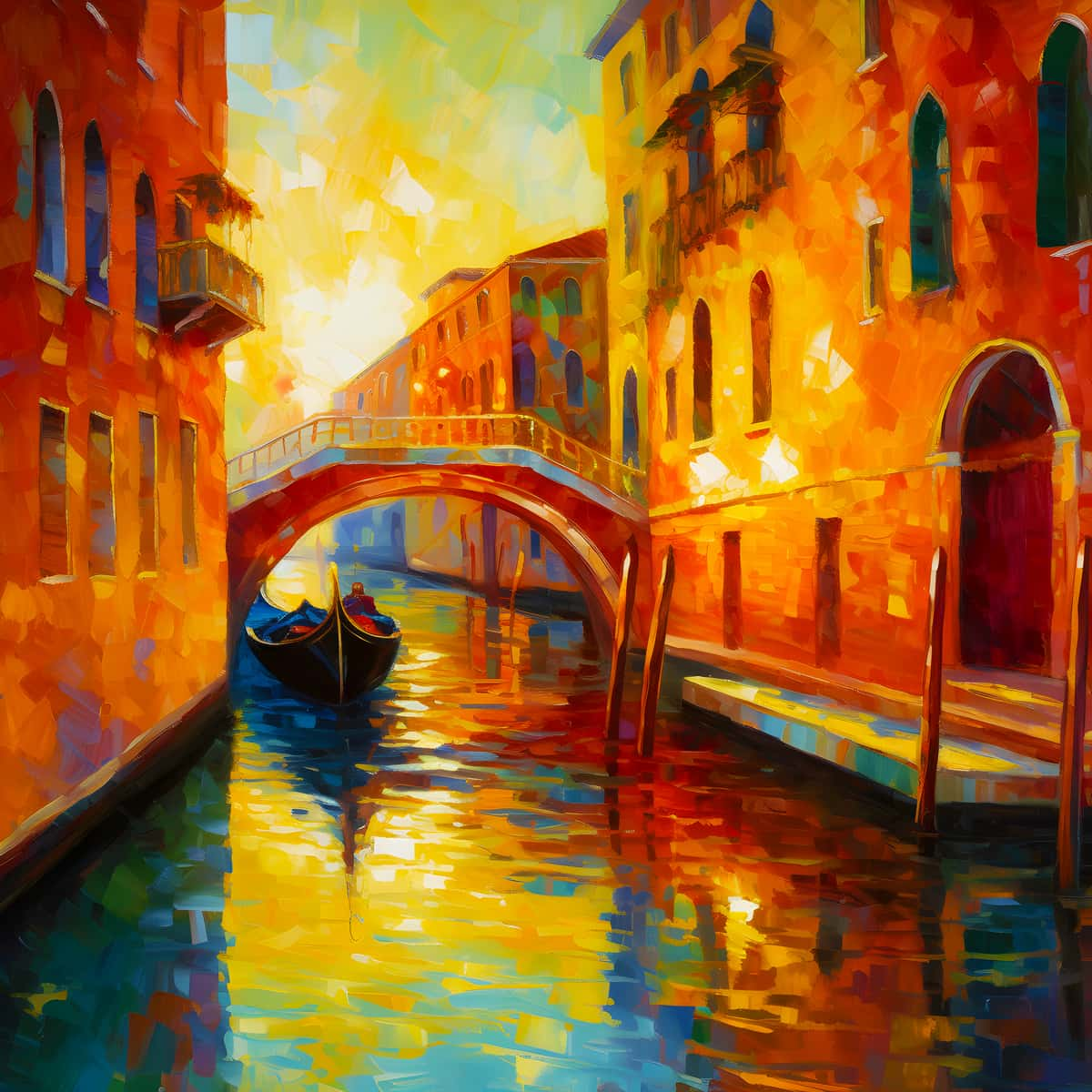 AB Diamond Painting - Venedig Brücke in der Sonne - gedruckt in Ultra-HD - AB Diamond, Abstrakt, Frau, Neu eingetroffen, Quadratisch