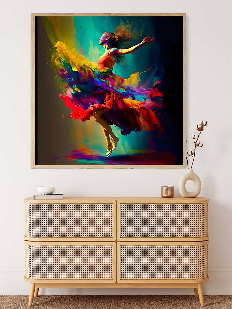AB Diamond Painting - Bunter Tanz mit Frau - gedruckt in Ultra-HD - AB Diamond, Ballerina, Menschen, Neu eingetroffen, Quadratisch