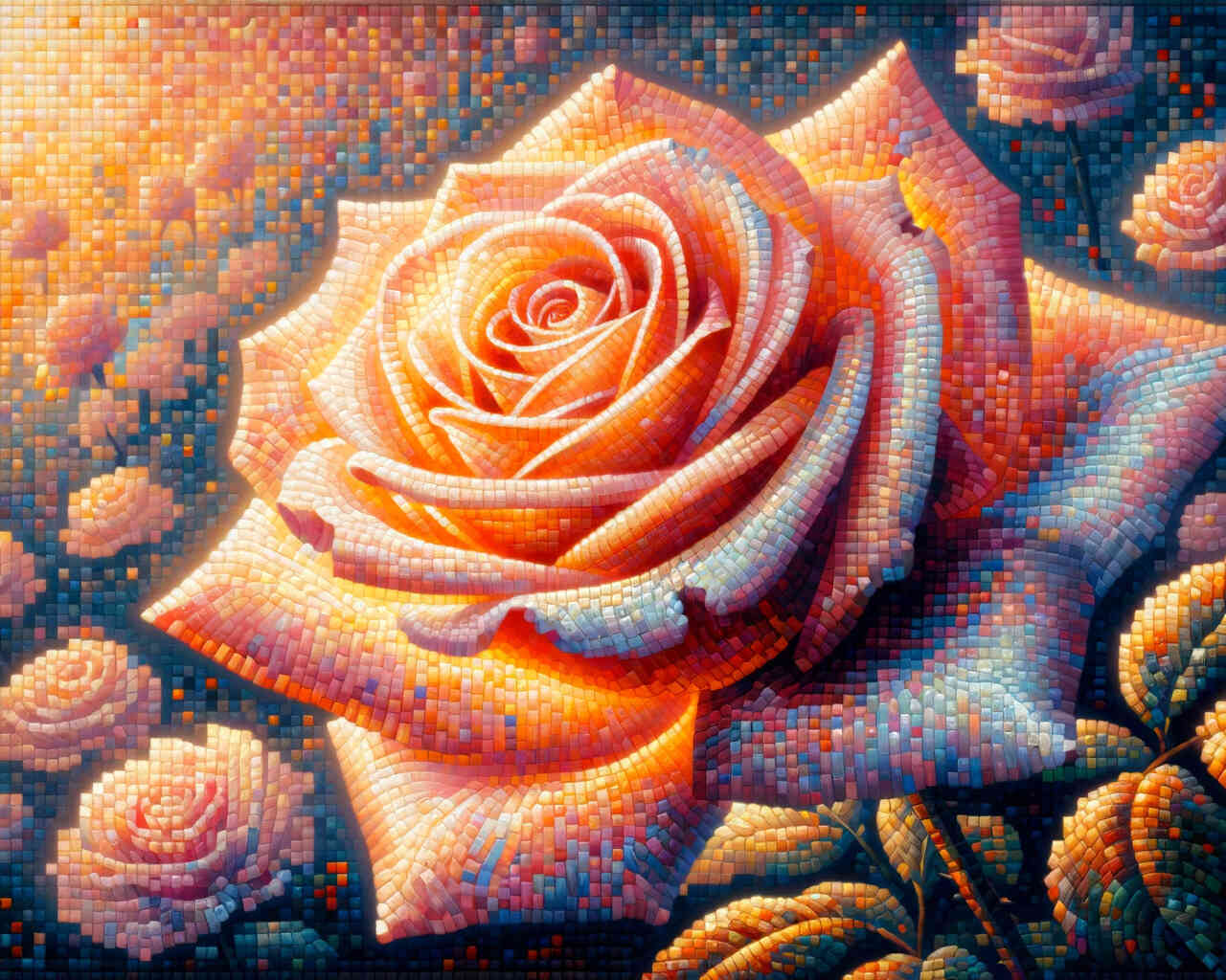 Diamond Painting - Pfirsich Rose