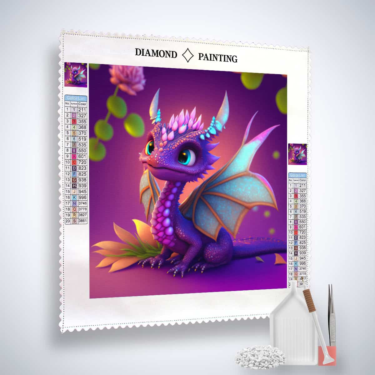 Diamond Painting - Drachenflamme - gedruckt in Ultra-HD - Drachen, Fantasy, Neu eingetroffen, Quadratisch