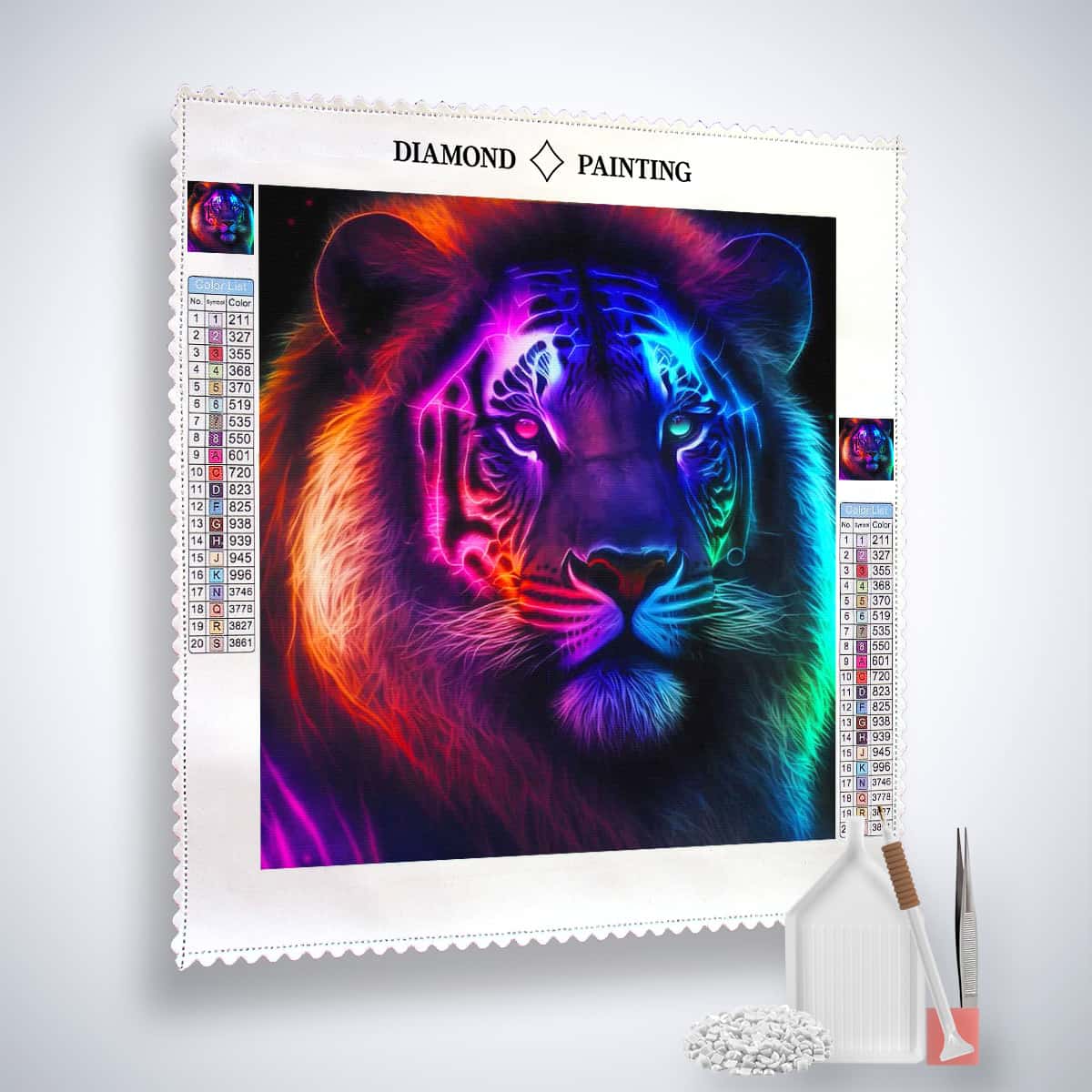 Diamond Painting - Löwe böser Blick - gedruckt in Ultra-HD - Löwe, Neu eingetroffen, Quadratisch, Tiere