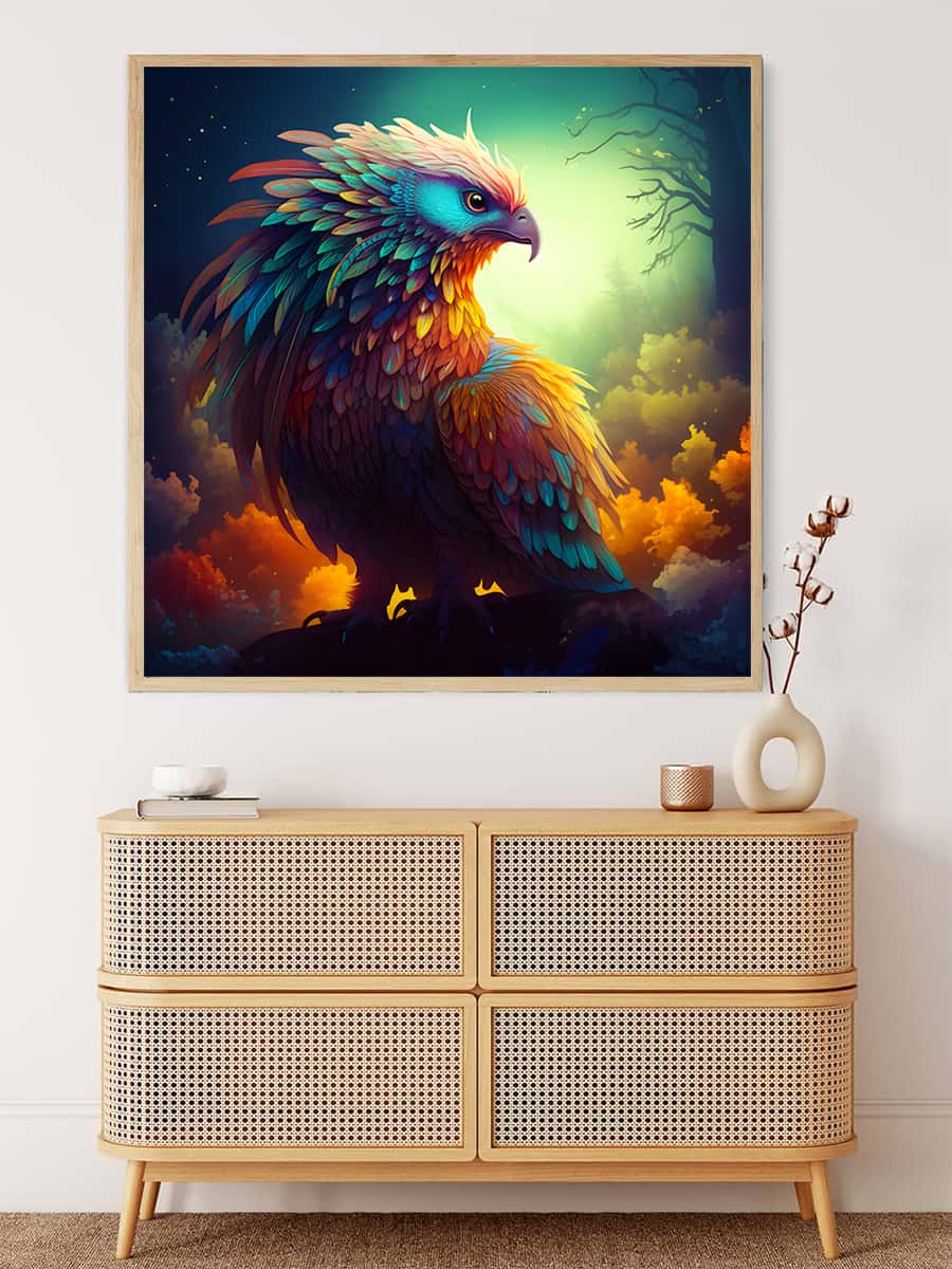 Diamond Painting - Vogel blickt seitlich - gedruckt in Ultra-HD - Neu eingetroffen, Quadratisch, Tiere, Vogel