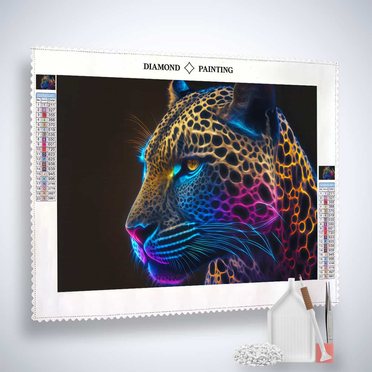 AB Diamond Painting - Leopard Farbenspiel - gedruckt in Ultra-HD - AB Diamond, Horizontal, Leopard, Neu eingetroffen, Tiere
