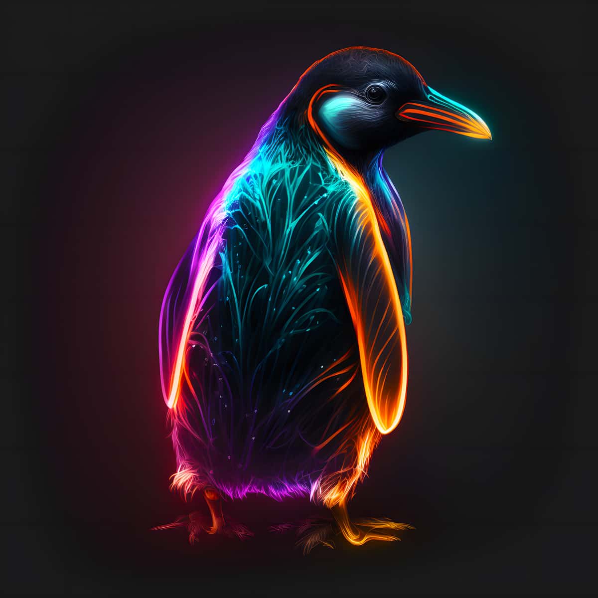 AB Diamond Painting - Neon Pinguin - gedruckt in Ultra-HD - AB Diamond, Neu eingetroffen, Pinguin, Quadratisch, Tiere