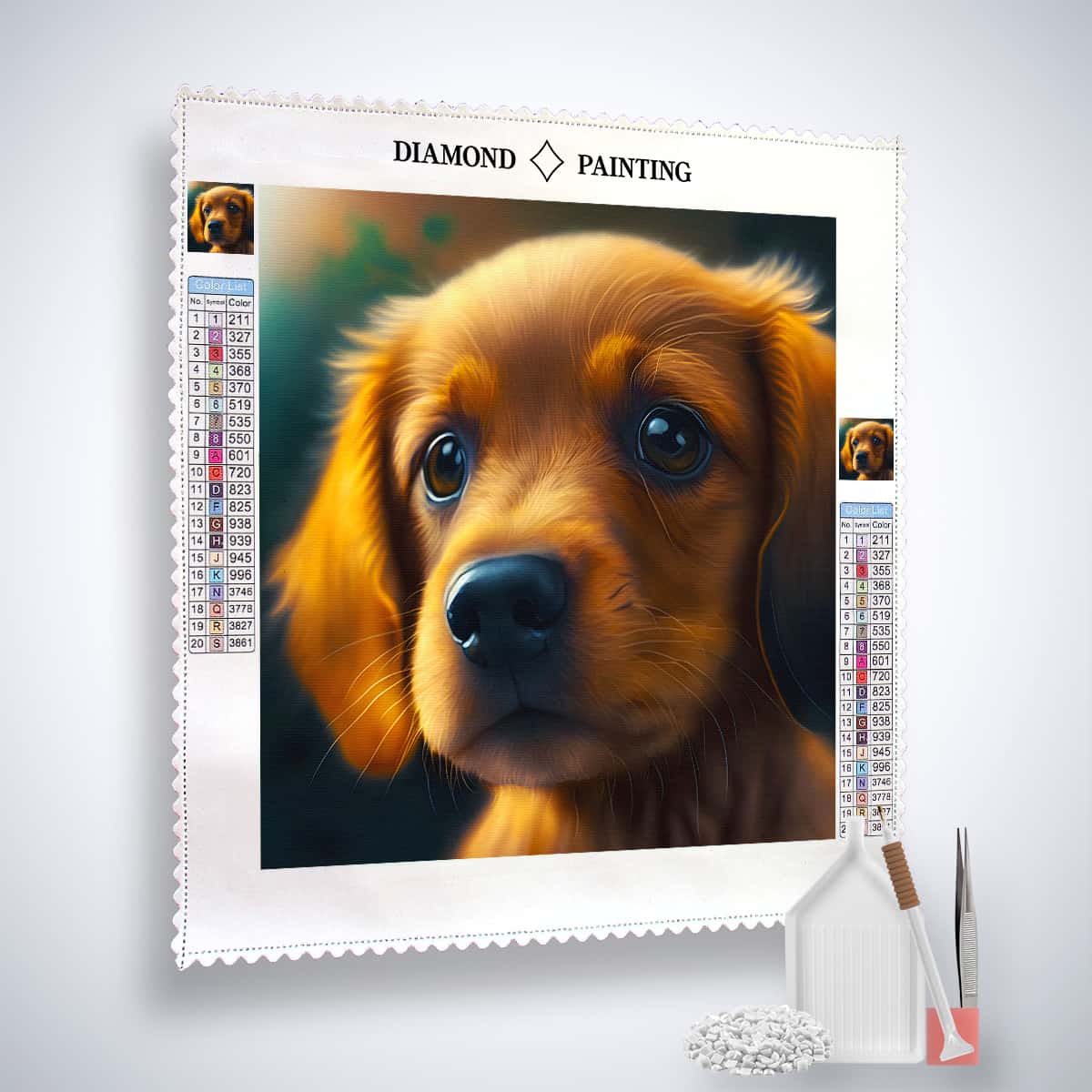 Diamond Painting - Dackelwelpe niedlich - gedruckt in Ultra-HD - Hund, Neu eingetroffen, Quadratisch, Tiere