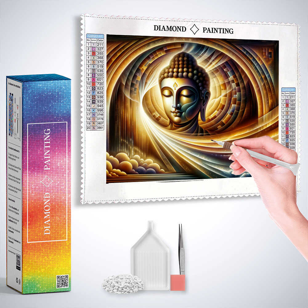Diamond Painting - Buddha mit Lichtschein