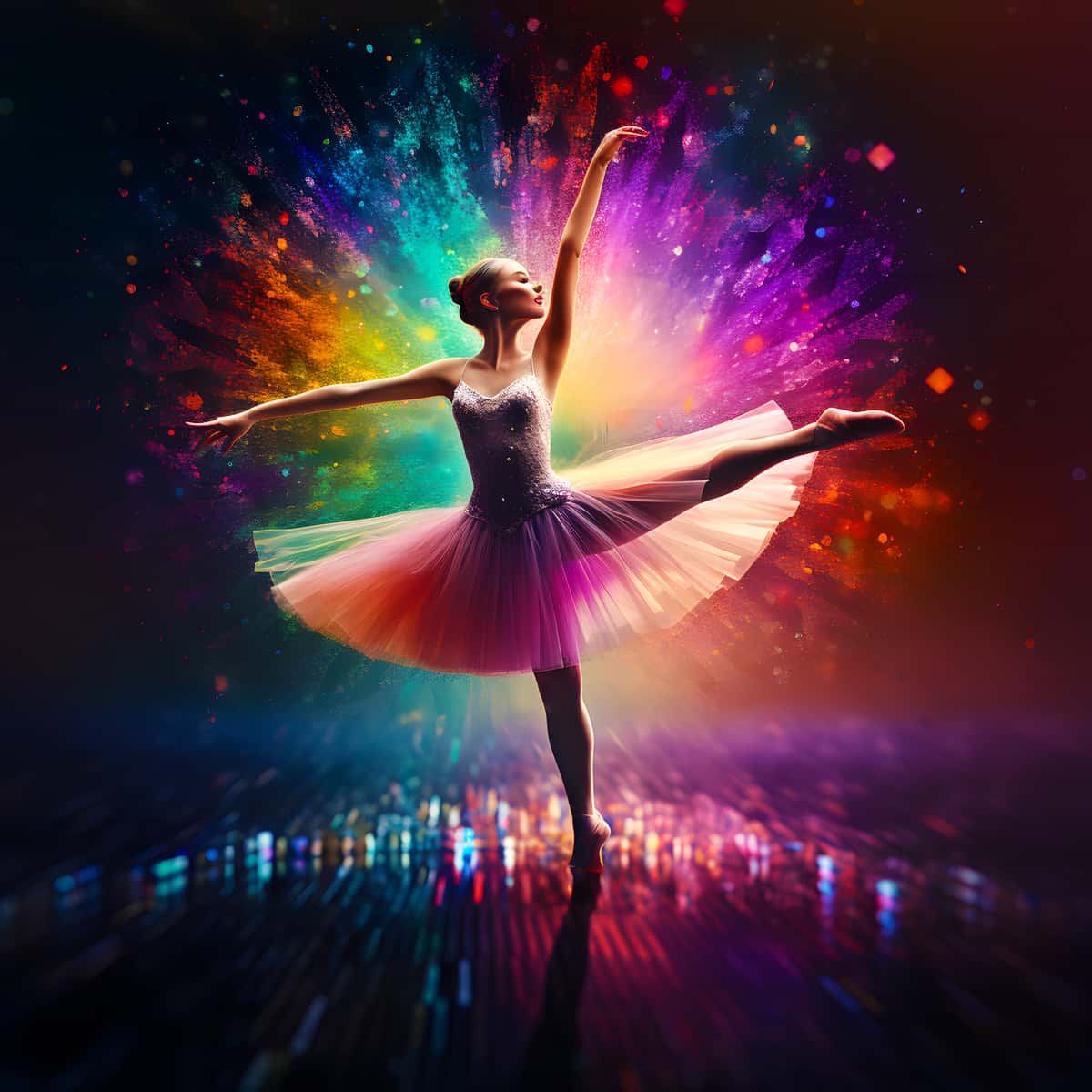 AB Diamond Painting - Frau tanzend bei Nacht - gedruckt in Ultra-HD - AB Diamond, Ballerina, Menschen, Neu eingetroffen, Quadratisch