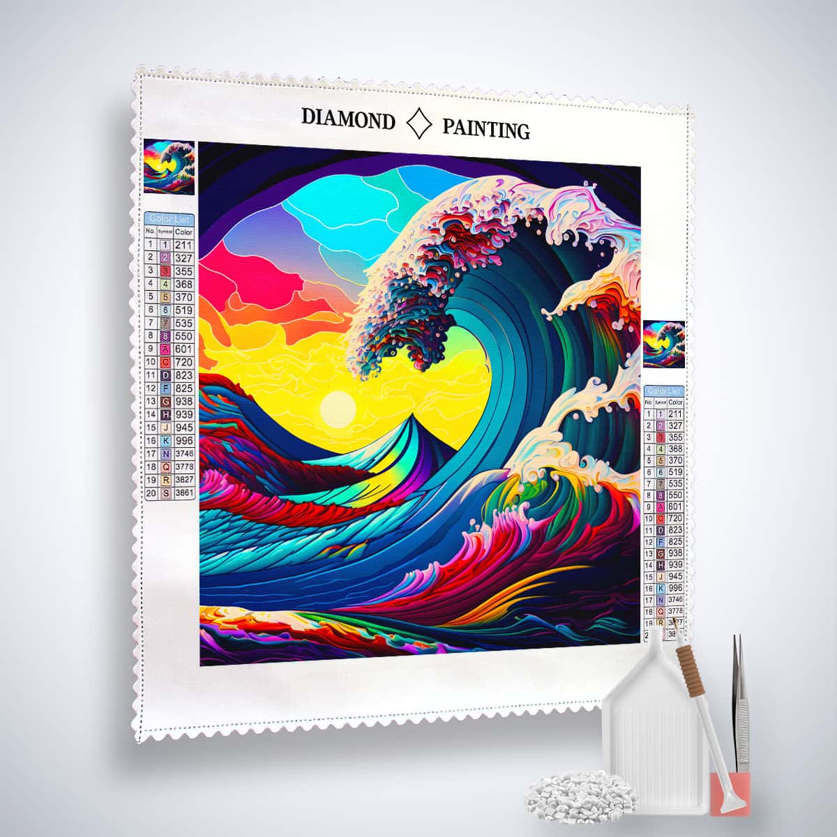 AB Diamond Painting - Regenbogenwelle - gedruckt in Ultra-HD - AB Diamond, Abstrakt, Meer, Neu eingetroffen, Quadratisch, SChiff