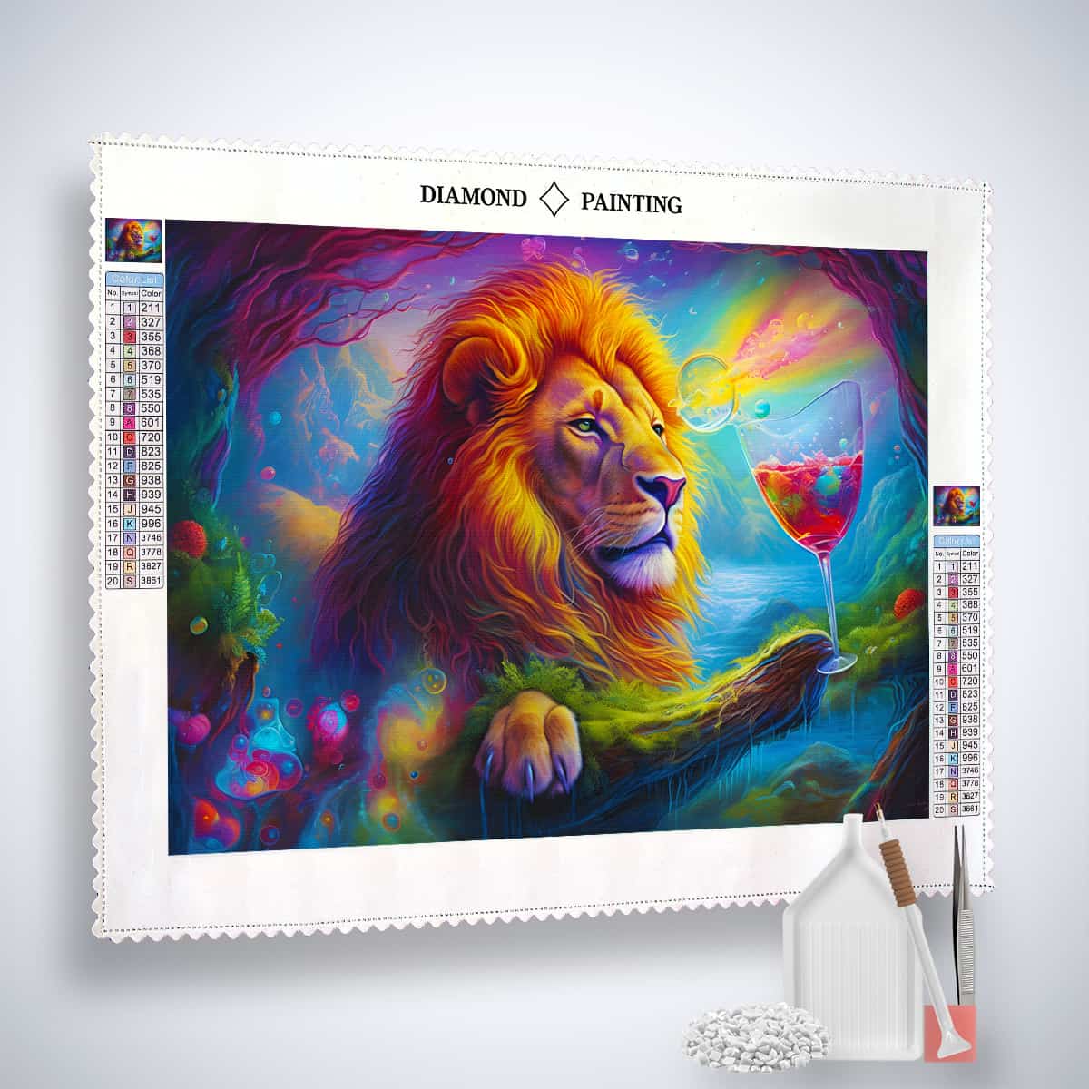 AB Diamond Painting - Löwenspiel - gedruckt in Ultra-HD - AB Diamond, Horizontal, Löwe, Neu eingetroffen, Tiere
