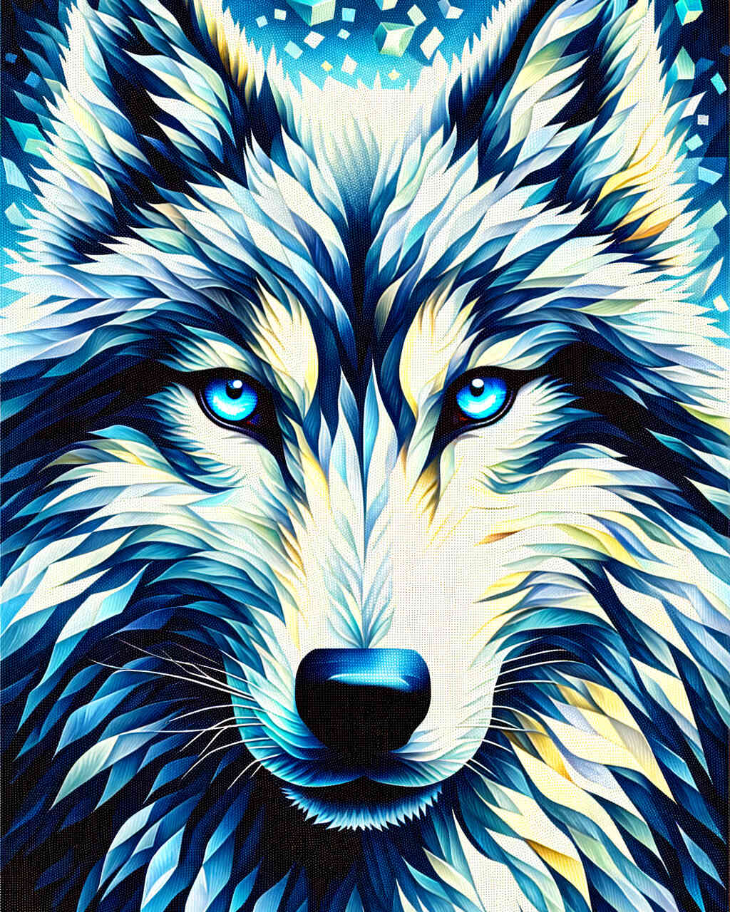 Diamond Painting - Farbimpression beeindruckender Wolf