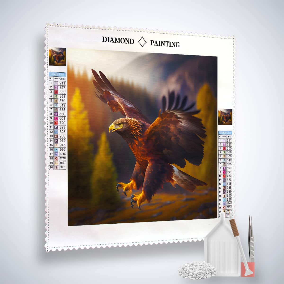 Diamond Painting - Adler seitlich - gedruckt in Ultra-HD - Adler, Neu eingetroffen, Quadratisch, Tiere