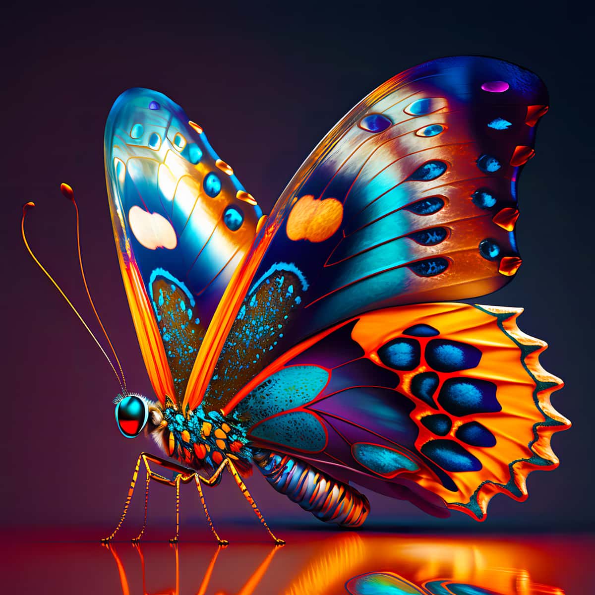 Diamond Painting - Schmetterling Orange - gedruckt in Ultra-HD - Neu eingetroffen, Quadratisch, Schmetterling, Tiere