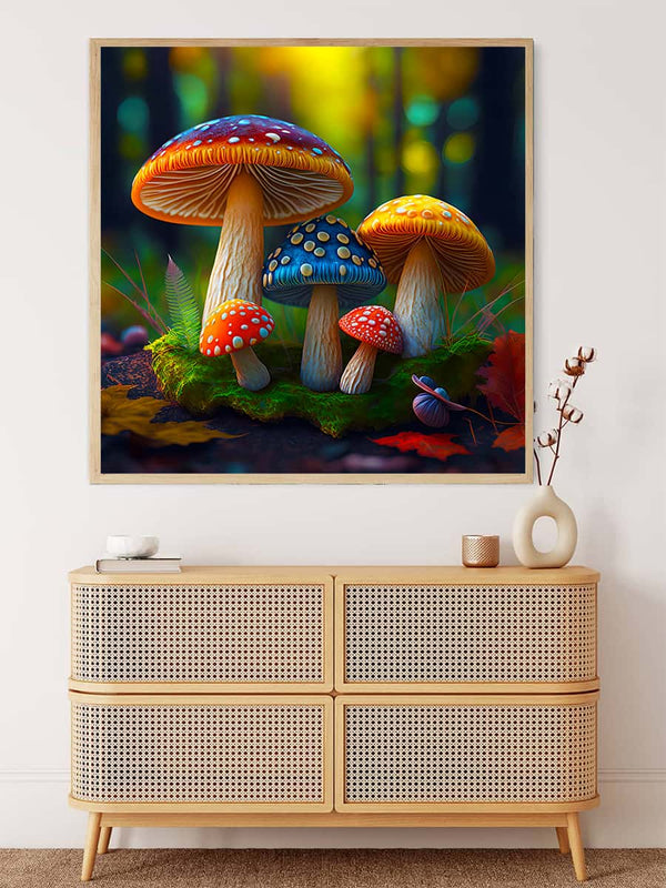 Malen nach Zahlen - Regenbogenpilze - hochwertige Leinwand - 170523, Fantasy, Neu eingetroffen, Quadratisch