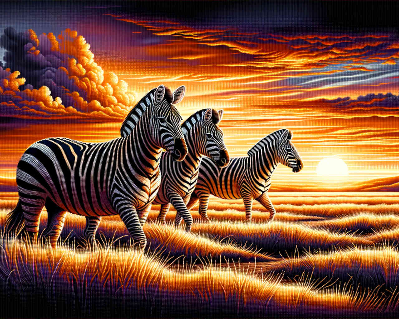 Diamond Painting - Zebragruppe