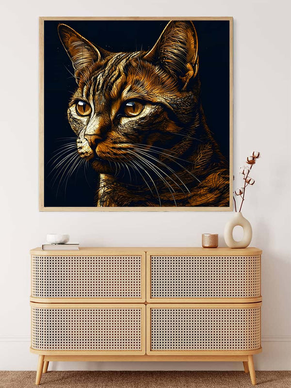 Malen nach Zahlen - Schöne Katze - hochwertige Leinwand - 170523, Katze, Neu eingetroffen, Quadratisch, Tiere