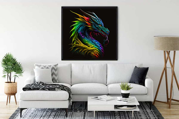 Malen nach Zahlen - Donnernder Himmel - hochwertige Leinwand - 170523, Drachen, Fantasy, Neu eingetroffen, Quadratisch