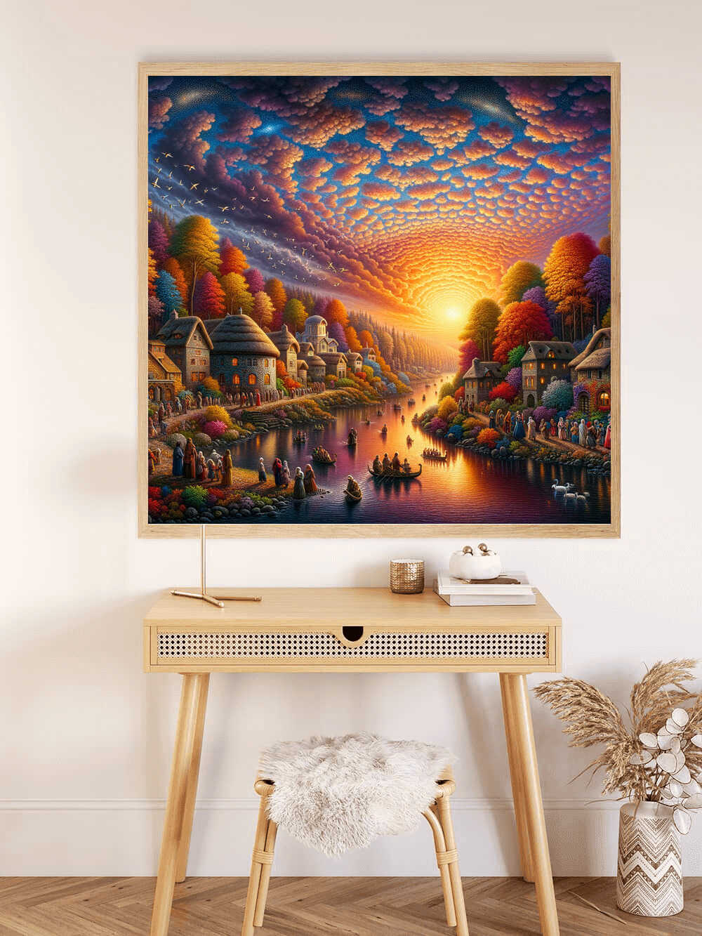 Diamond Painting - Abendglanz am Flussufer