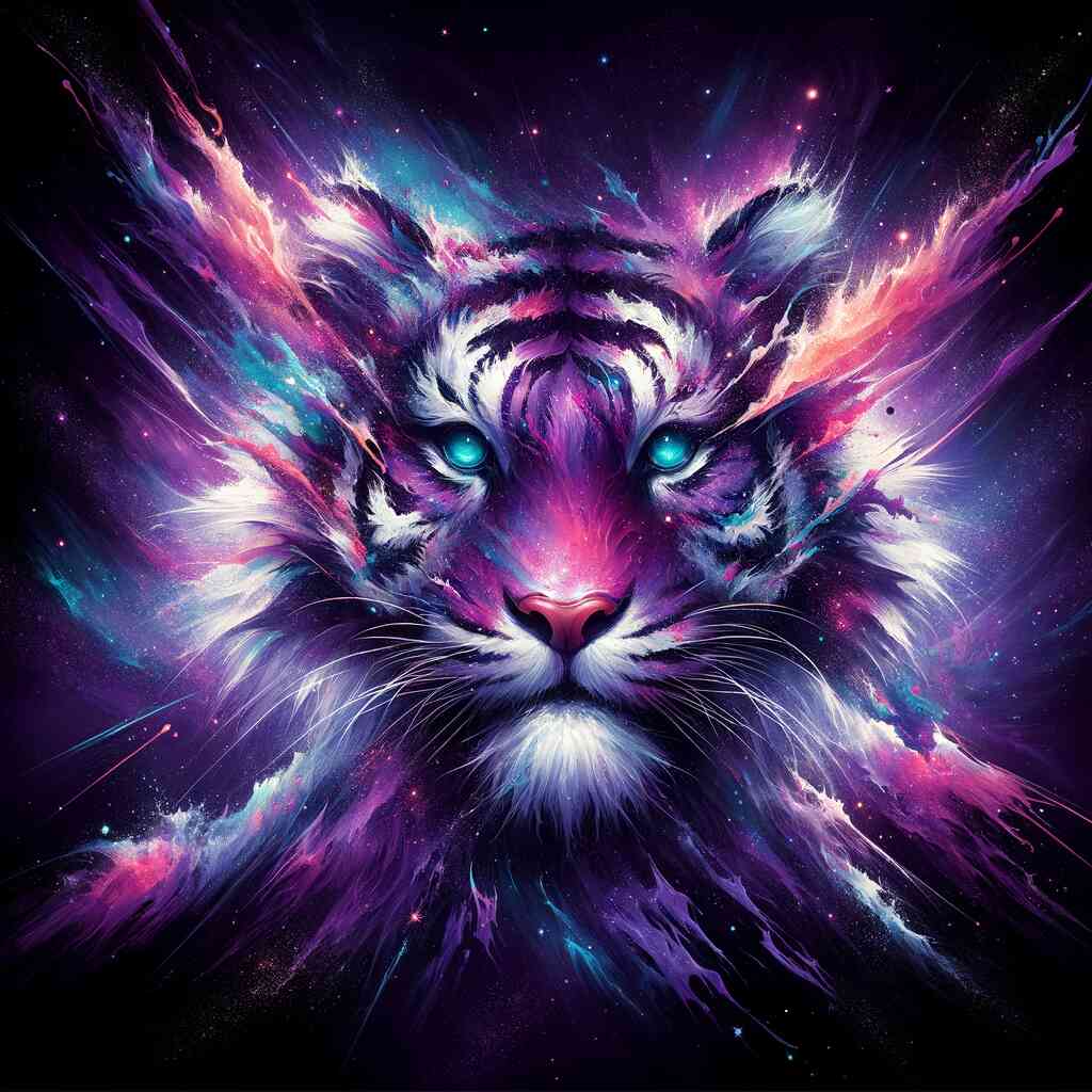 Diamond Painting - Lila Sternen Tiger