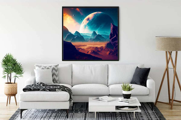 Malen nach Zahlen - Fantasylandschaft Blue - hochwertige Leinwand - 170523, fantasy, landschaft, Neu eingetroffen, Quadratisch, star wars