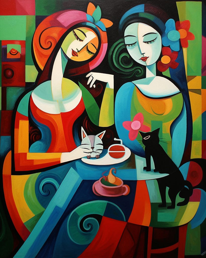 Diamond Painting - Frauen mit Katze