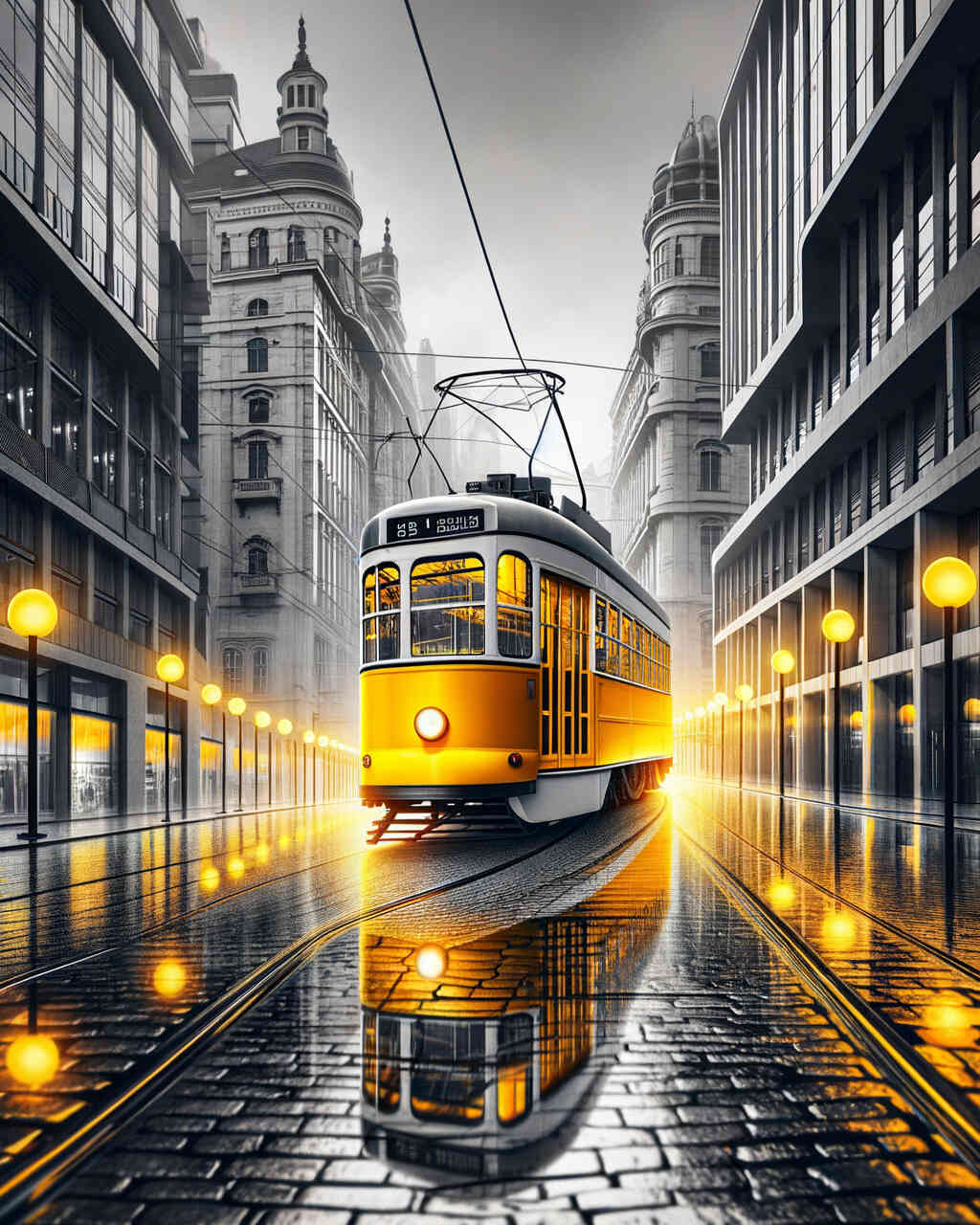 Diamond Painting - Gelbe Tram