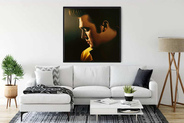 Malen nach Zahlen - Elvis, der König des Rock'n'Roll - hochwertige Leinwand - 170523, Elvis, Menschen, Neu eingetroffen, Quadratisch