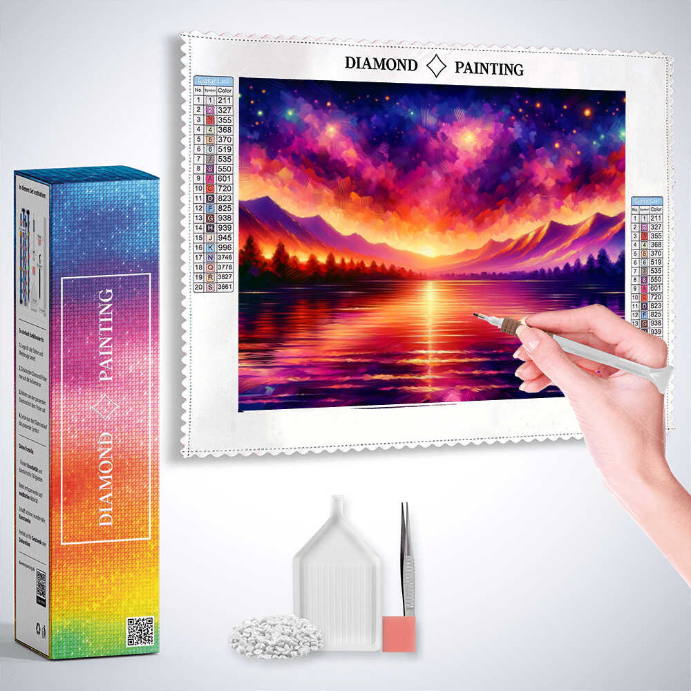 Diamond Painting - Romantischer See, Berge