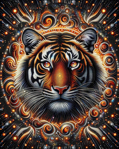 Diamond Painting - Tiger schaut auf