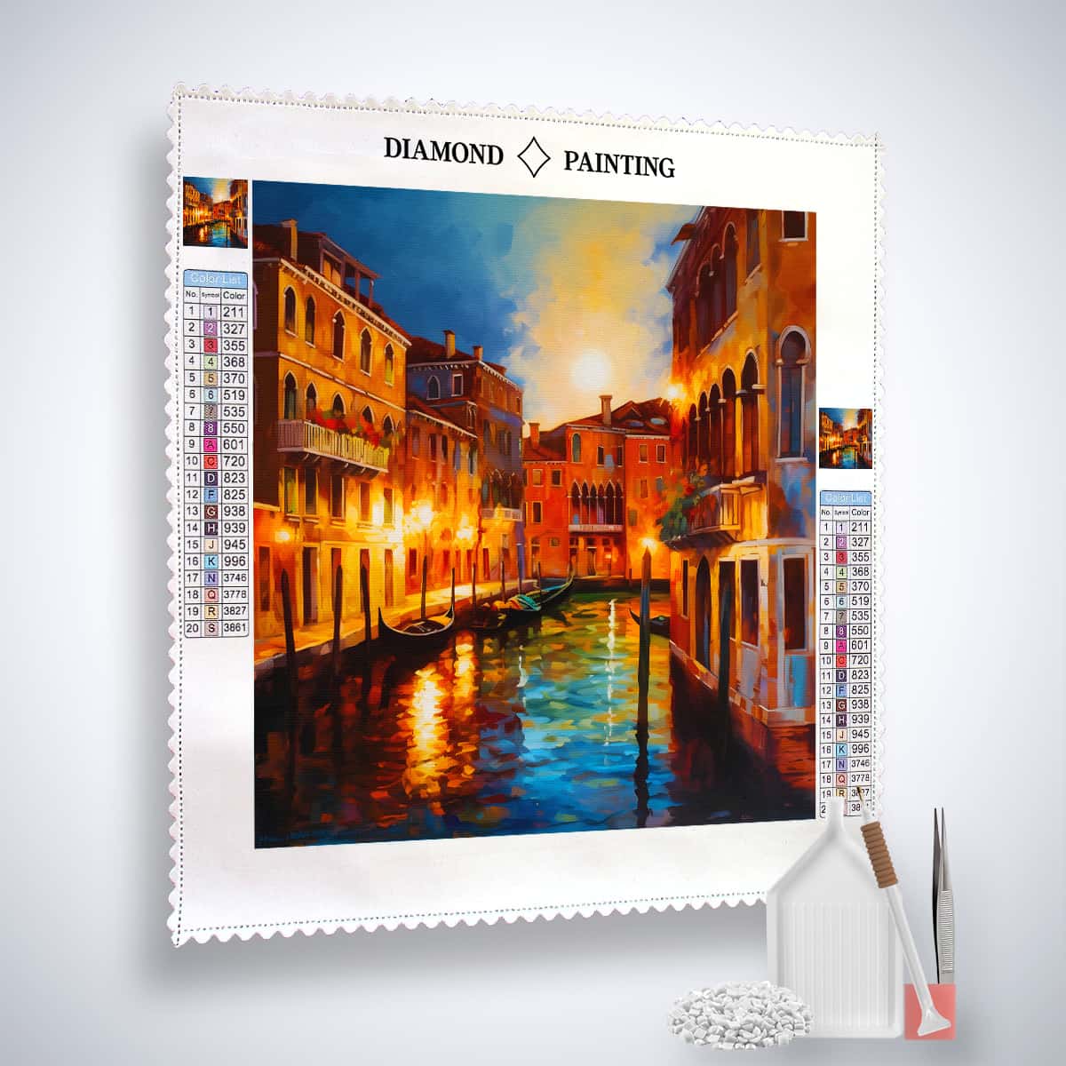 Diamond Painting - Venedig Abstrakt - gedruckt in Ultra-HD - Neu eingetroffen, Quadratisch, Sehenswürdigkeit, Stadt, Venedig