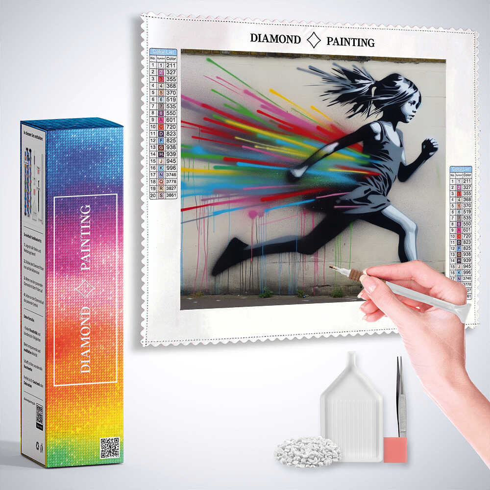 Diamond Painting - Farbenflucht im Wind