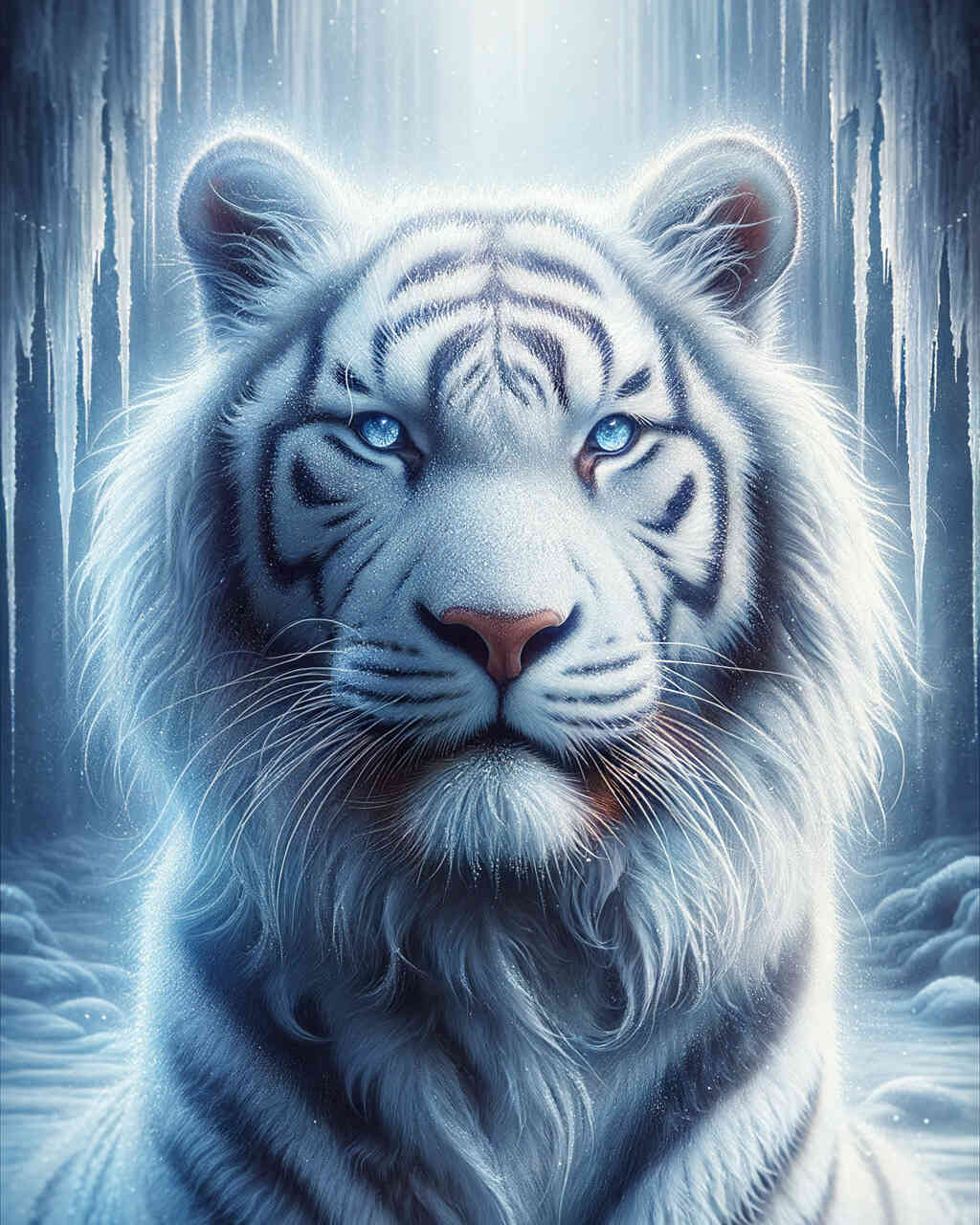 Diamond Painting - Weißer Tiger, Portrait