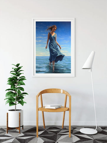 Diamond Painting - Frau am Meer, Blaues Kleid