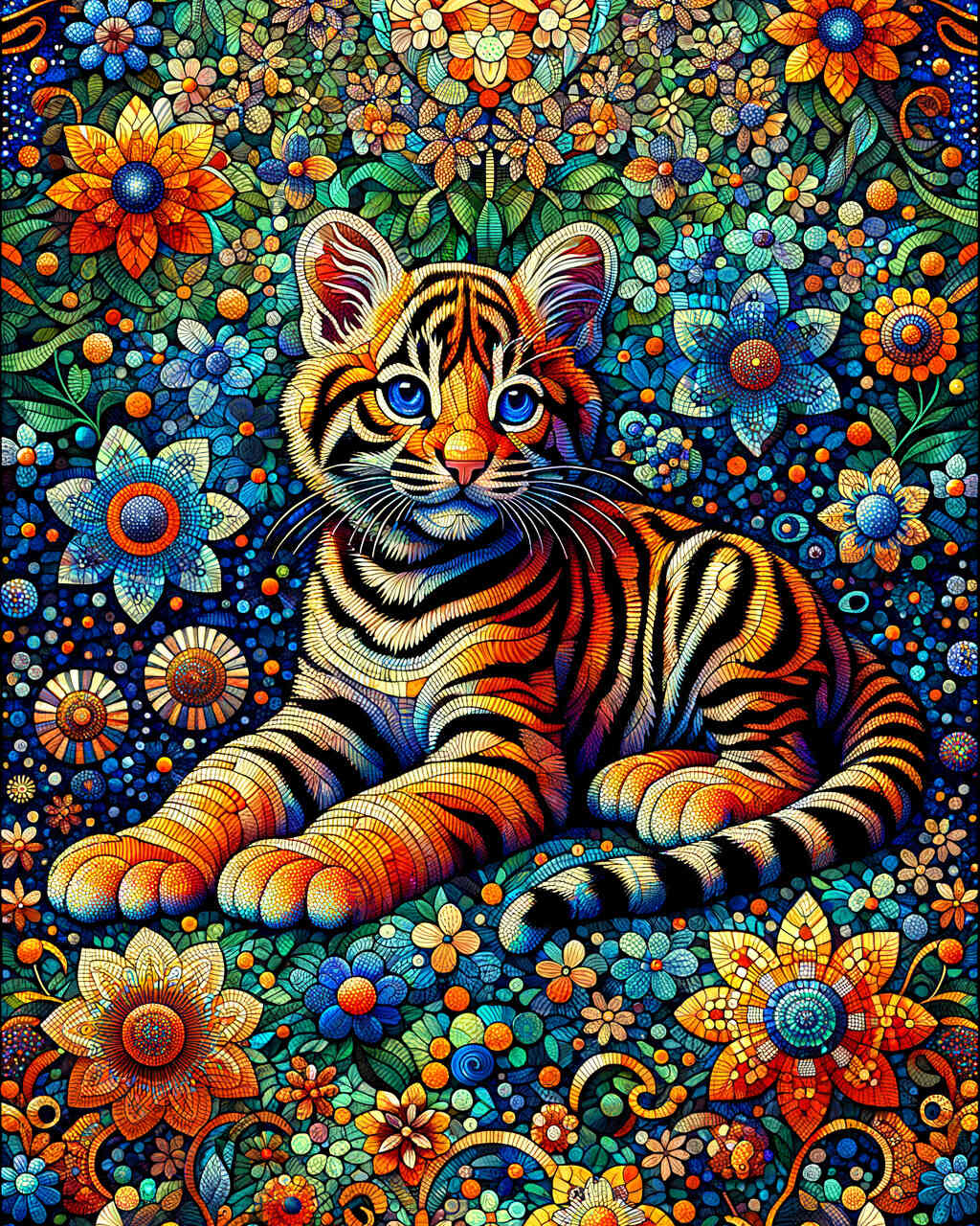 Diamond Painting - Katzenmosaik, Tigerkatze