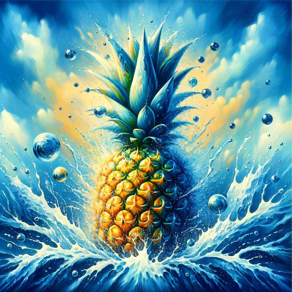 Diamond Painting - Ananas umgeben von Wasser