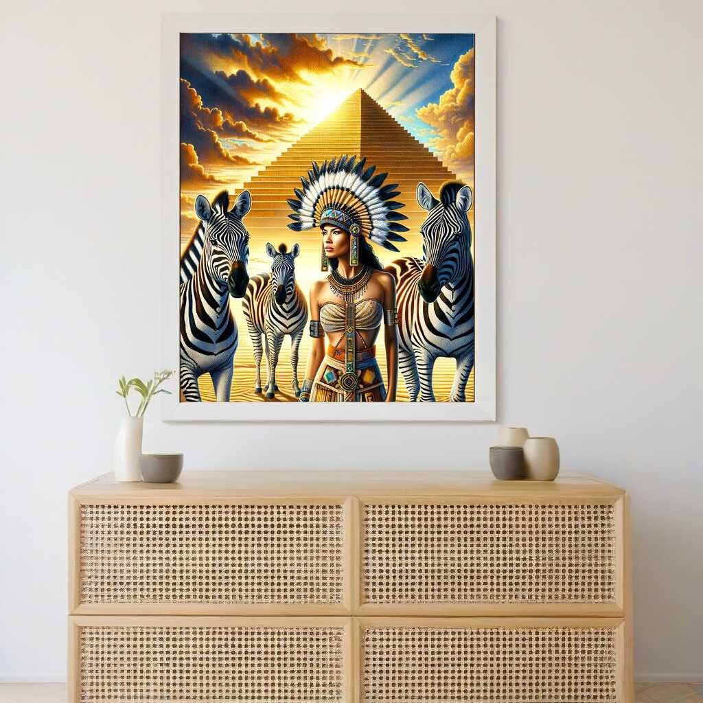 Diamond Painting - Zebra und Tempel