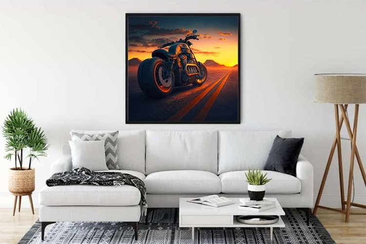 Diamond Painting - Classic Cruiser - gedruckt in Ultra-HD - Motorrad, Motorräder, Neu eingetroffen, Quadratisch