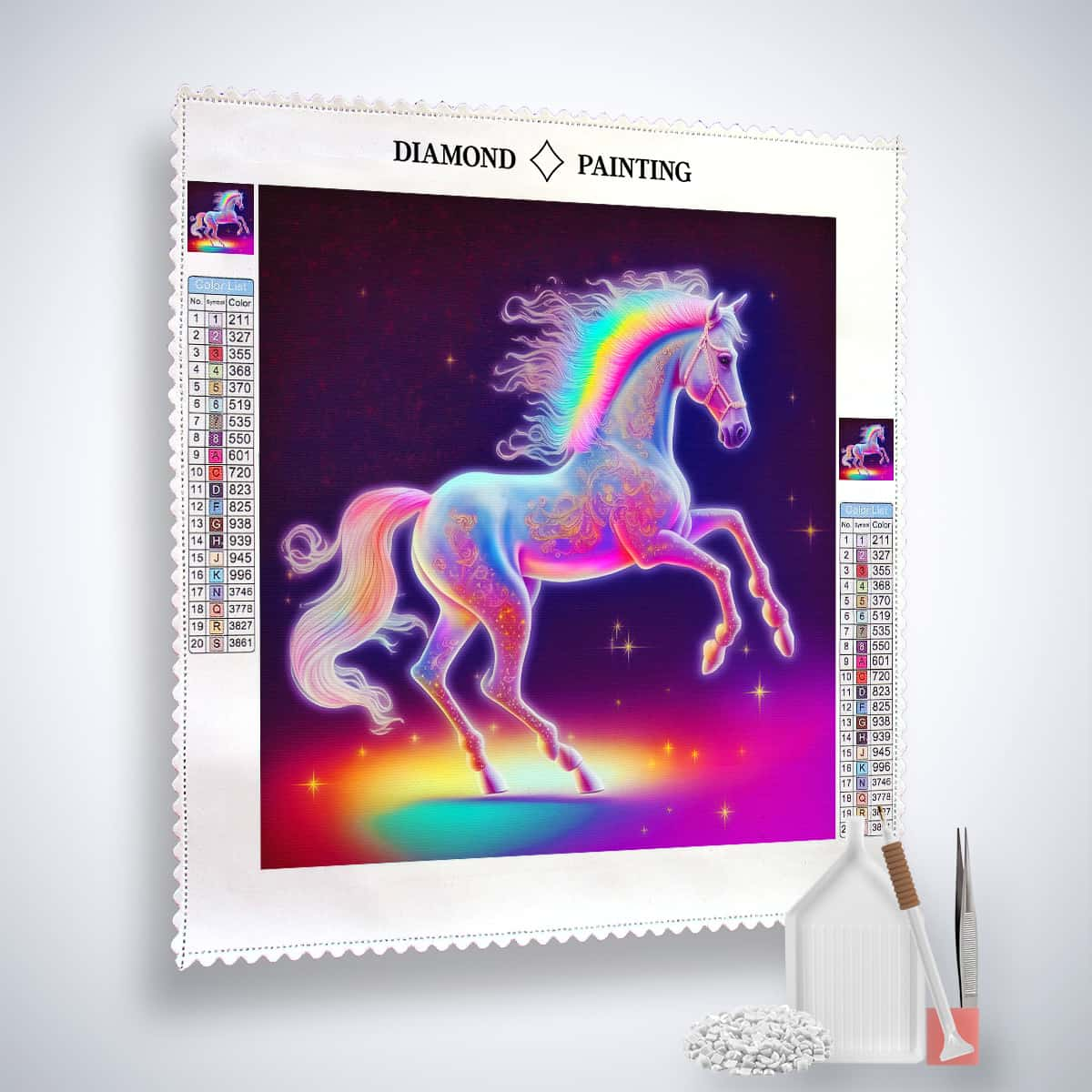 AB Diamond Painting - Einhornliebe Bunt - gedruckt in Ultra-HD - AB Diamond, Einhorn, Fantasy, Neu eingetroffen, Quadratisch