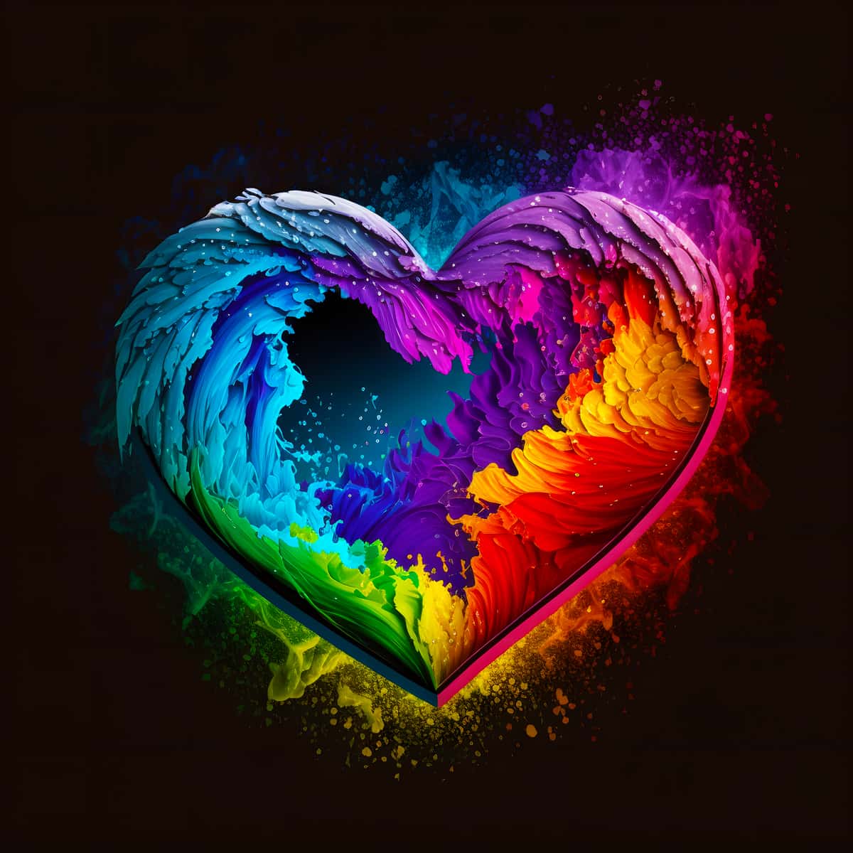 AB Diamond Painting - Herzfarben - gedruckt in Ultra-HD - AB Diamond, Herz, Liebe, Neu eingetroffen, Quadratisch