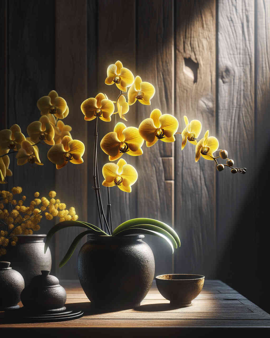 Diamond Painting - Orchidee, gelb in Vase
