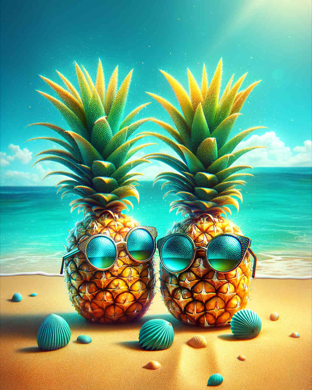 Diamond Painting - Ananas mit Sonnenbrillen