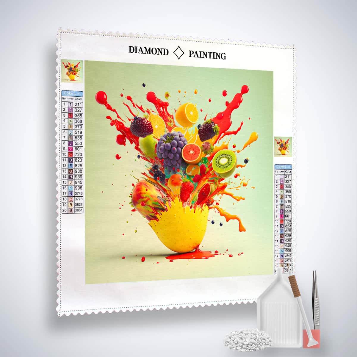 AB Diamond Painting - Fruchtexplosion Destroy - gedruckt in Ultra-HD - AB Diamond, Früchte, Küche, Neu eingetroffen, Obst, Quadratisch