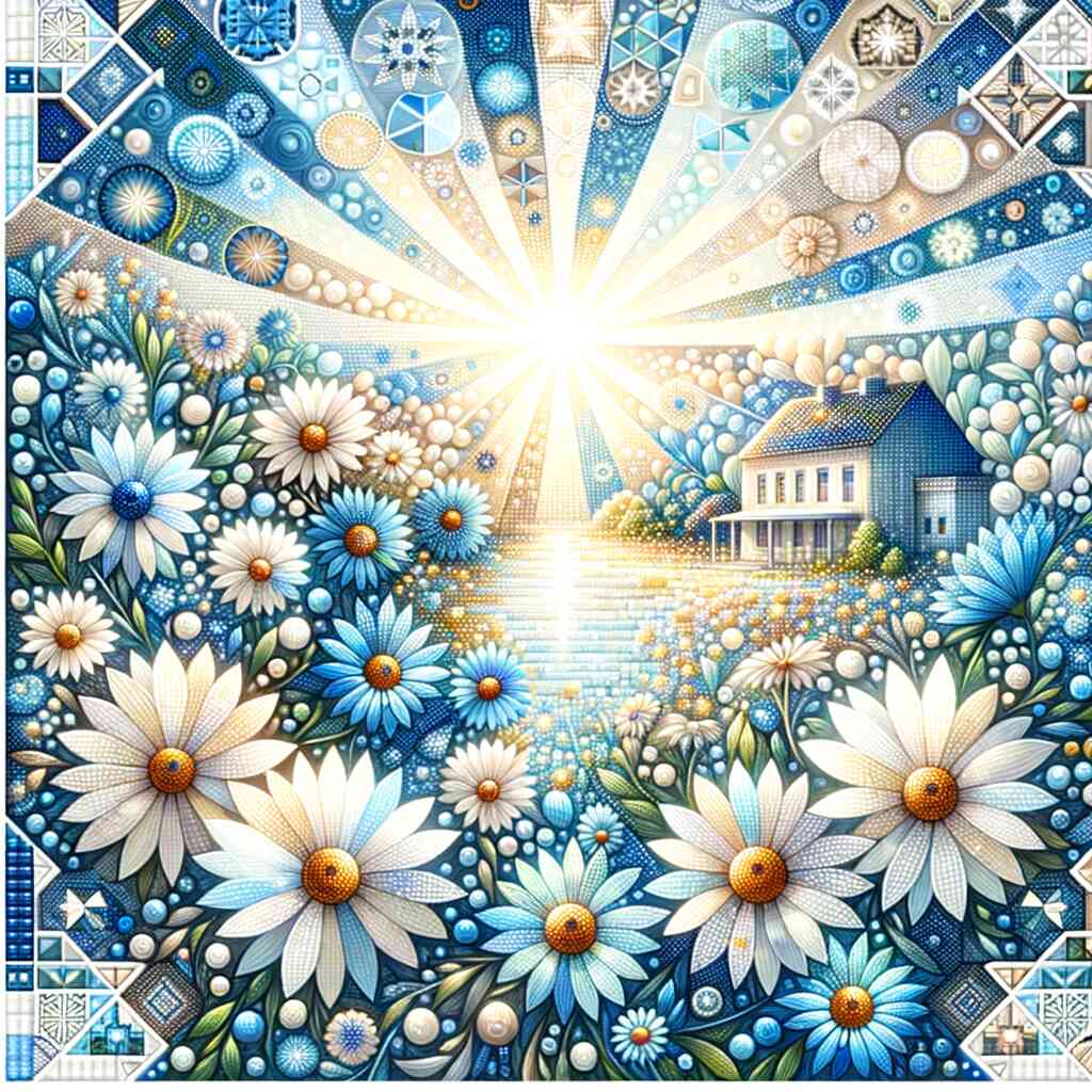 Diamond Painting - Home sweet Home, blau und weiß