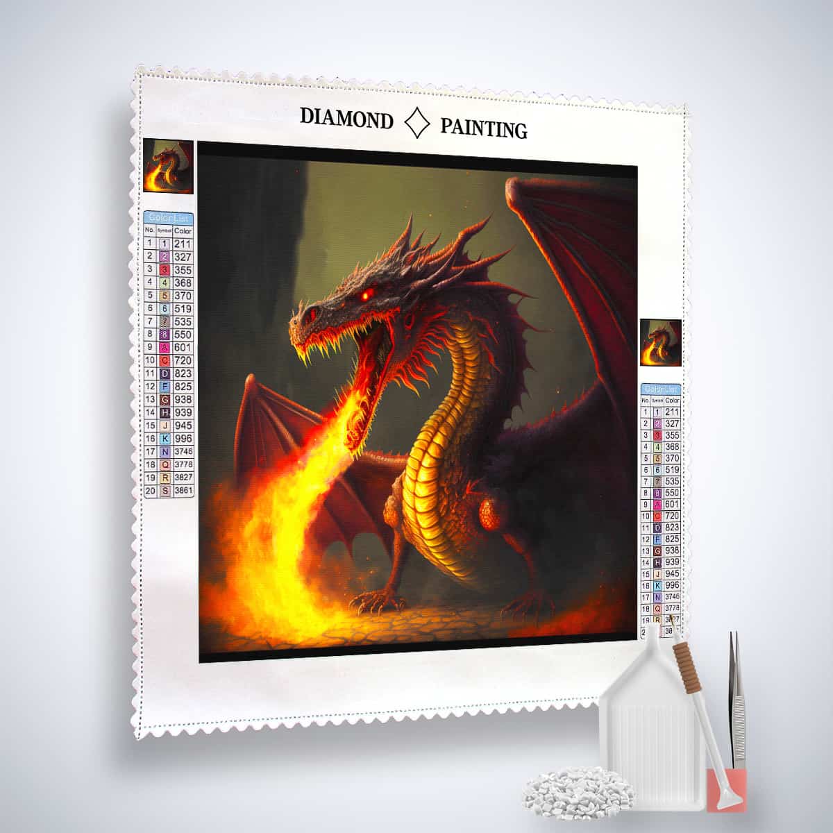 Diamond Painting - Drachengeflüster - gedruckt in Ultra-HD - Drachen, Fantasy, Neu eingetroffen, Quadratisch