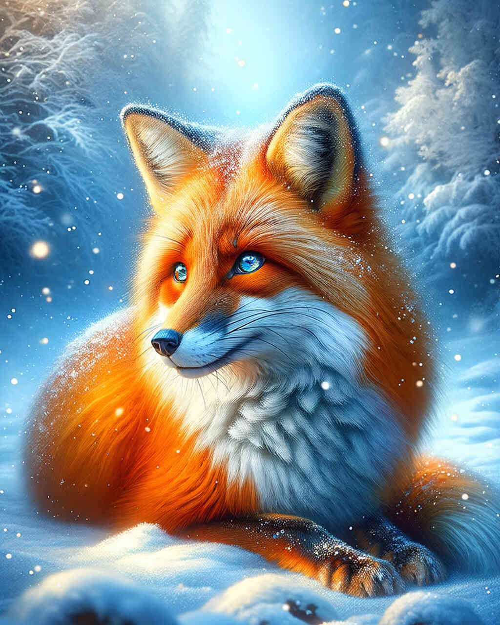 Diamond Painting - Fuchs im Schnee